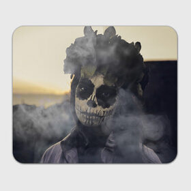 Коврик прямоугольный с принтом Dia de los muertos в Курске, натуральный каучук | размер 230 х 185 мм; запечатка лицевой стороны | Тематика изображения на принте: девушка | день мёртвых | дым | зомби | мертвец | праздник