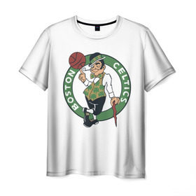 Мужская футболка 3D с принтом Boston Celtics в Курске, 100% полиэфир | прямой крой, круглый вырез горловины, длина до линии бедер | boston celtics | nba | бостон селтикс | нба