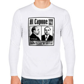 Мужской лонгслив хлопок с принтом Аль Капоне в Курске, 100% хлопок |  | al capone | аль капоне | гангстер | мафия | чикаго