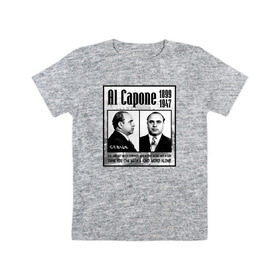 Детская футболка хлопок с принтом Аль Капоне в Курске, 100% хлопок | круглый вырез горловины, полуприлегающий силуэт, длина до линии бедер | al capone | аль капоне | гангстер | мафия | чикаго