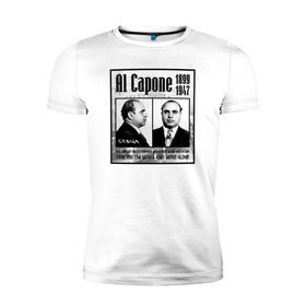 Мужская футболка премиум с принтом Аль Капоне в Курске, 92% хлопок, 8% лайкра | приталенный силуэт, круглый вырез ворота, длина до линии бедра, короткий рукав | al capone | аль капоне | гангстер | мафия | чикаго