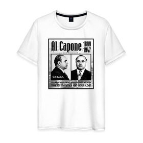 Мужская футболка хлопок с принтом Аль Капоне в Курске, 100% хлопок | прямой крой, круглый вырез горловины, длина до линии бедер, слегка спущенное плечо. | al capone | аль капоне | гангстер | мафия | чикаго