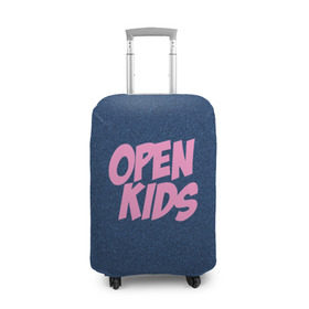 Чехол для чемодана 3D с принтом Open kids в Курске, 86% полиэфир, 14% спандекс | двустороннее нанесение принта, прорези для ручек и колес | всех | группа | интернет | кидс | круче | музыка | опен | ютуб