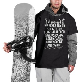 Накидка на куртку 3D с принтом Новогодний свитер Эльф в Курске, 100% полиэстер |  | Тематика изображения на принте: 2017 | new year | год | новогодний | новый | петух | петушок