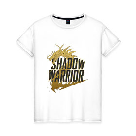 Женская футболка хлопок с принтом Shadow Warrior в Курске, 100% хлопок | прямой крой, круглый вырез горловины, длина до линии бедер, слегка спущенное плечо | 