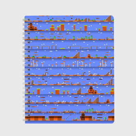 Тетрадь с принтом Super Mario world в Курске, 100% бумага | 48 листов, плотность листов — 60 г/м2, плотность картонной обложки — 250 г/м2. Листы скреплены сбоку удобной пружинной спиралью. Уголки страниц и обложки скругленные. Цвет линий — светло-серый
 | nintendo | марио | нинтендо
