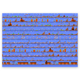Поздравительная открытка с принтом Super Mario world в Курске, 100% бумага | плотность бумаги 280 г/м2, матовая, на обратной стороне линовка и место для марки
 | nintendo | марио | нинтендо