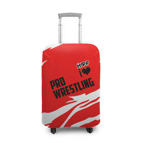 Чехол для чемодана 3D с принтом НФР: I Love Pro Wrestling в Курске, 86% полиэфир, 14% спандекс | двустороннее нанесение принта, прорези для ручек и колес | danger zone | iwf | wrestling | нфр | опасная зона | реслинг | рестлинг