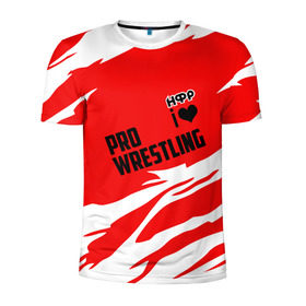 Мужская футболка 3D спортивная с принтом НФР: I Love Pro Wrestling в Курске, 100% полиэстер с улучшенными характеристиками | приталенный силуэт, круглая горловина, широкие плечи, сужается к линии бедра | danger zone | iwf | wrestling | нфр | опасная зона | реслинг | рестлинг