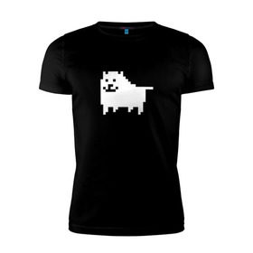 Мужская футболка премиум с принтом Undertale game doge в Курске, 92% хлопок, 8% лайкра | приталенный силуэт, круглый вырез ворота, длина до линии бедра, короткий рукав | dog | андертейл | подземелье | собака