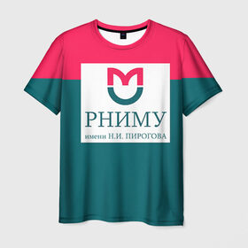 Мужская футболка 3D с принтом РНИМУ в Курске, 100% полиэфир | прямой крой, круглый вырез горловины, длина до линии бедер | врач | врачи | доктор | профессии | профессия | работа | хирург