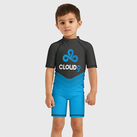 Детский купальный костюм 3D с принтом Cloud 9 Uniform в Курске, Полиэстер 85%, Спандекс 15% | застежка на молнии на спине | counter strike | cs go | swat | terrorist | контр страйк | кс го | спецназ