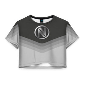 Женская футболка 3D укороченная с принтом EnVyUs Uniform в Курске, 100% полиэстер | круглая горловина, длина футболки до линии талии, рукава с отворотами | 