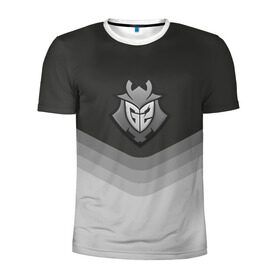 Мужская футболка 3D спортивная с принтом G2 Esports Uniform в Курске, 100% полиэстер с улучшенными характеристиками | приталенный силуэт, круглая горловина, широкие плечи, сужается к линии бедра | counter strike | cs go | g2 esports | swat | terrorist | г2 еспорт | контр страйк | кс го | спецназ