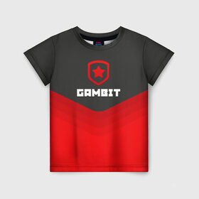 Детская футболка 3D с принтом Gambit Gaming Uniform в Курске, 100% гипоаллергенный полиэфир | прямой крой, круглый вырез горловины, длина до линии бедер, чуть спущенное плечо, ткань немного тянется | counter strike | cs go | gambit | swat | terrorist | гамбит | контр страйк | кс го | спецназ