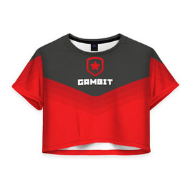 Женская футболка 3D укороченная с принтом Gambit Gaming Uniform в Курске, 100% полиэстер | круглая горловина, длина футболки до линии талии, рукава с отворотами | counter strike | cs go | gambit | swat | terrorist | гамбит | контр страйк | кс го | спецназ