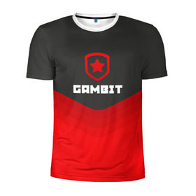 Мужская футболка 3D спортивная с принтом Gambit Gaming Uniform в Курске, 100% полиэстер с улучшенными характеристиками | приталенный силуэт, круглая горловина, широкие плечи, сужается к линии бедра | counter strike | cs go | gambit | swat | terrorist | гамбит | контр страйк | кс го | спецназ