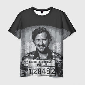 Мужская футболка 3D с принтом Pablo Escobar в Курске, 100% полиэфир | прямой крой, круглый вырез горловины, длина до линии бедер | Тематика изображения на принте: пабло | эскобар