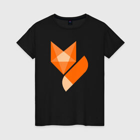 Женская футболка хлопок с принтом Лиса минимализм в Курске, 100% хлопок | прямой крой, круглый вырез горловины, длина до линии бедер, слегка спущенное плечо | fox