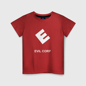Детская футболка хлопок с принтом Evil corporation в Курске, 100% хлопок | круглый вырез горловины, полуприлегающий силуэт, длина до линии бедер | mister | mr | robot | зла | корпорация | мистер | робот
