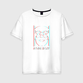Женская футболка хлопок Oversize с принтом F society в Курске, 100% хлопок | свободный крой, круглый ворот, спущенный рукав, длина до линии бедер
 | fsociety | mister | mr | robot | society | мистер | робот
