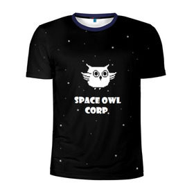 Мужская футболка 3D спортивная с принтом Космическая сова в Курске, 100% полиэстер с улучшенными характеристиками | приталенный силуэт, круглая горловина, широкие плечи, сужается к линии бедра | Тематика изображения на принте: астрономия звезды космос сова