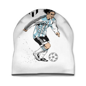 Шапка 3D с принтом Messi в Курске, 100% полиэстер | универсальный размер, печать по всей поверхности изделия | Тематика изображения на принте: barselona | messi | аргентина | барселона | испания | месси | мяч | футбол