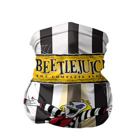 Бандана-труба 3D с принтом Beetlejuice в Курске, 100% полиэстер, ткань с особыми свойствами — Activecool | плотность 150‒180 г/м2; хорошо тянется, но сохраняет форму | Тематика изображения на принте: beetlejuice | битлджус | битлжус | тим бёртон