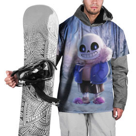 Накидка на куртку 3D с принтом Winter forest & Sans в Курске, 100% полиэстер |  | Тематика изображения на принте: sans | андертейл | подземелье | санс