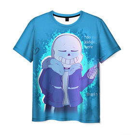 Мужская футболка 3D с принтом winter Sans в Курске, 100% полиэфир | прямой крой, круглый вырез горловины, длина до линии бедер | sans | андертейл | подземелье | санс