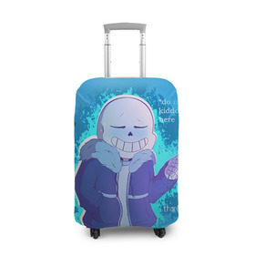 Чехол для чемодана 3D с принтом winter Sans в Курске, 86% полиэфир, 14% спандекс | двустороннее нанесение принта, прорези для ручек и колес | sans | андертейл | подземелье | санс
