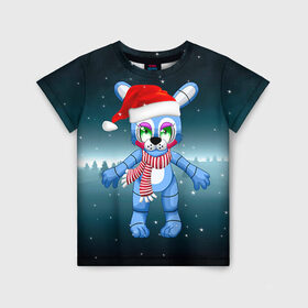 Детская футболка 3D с принтом Five Nights At Freddy`s в Курске, 100% гипоаллергенный полиэфир | прямой крой, круглый вырез горловины, длина до линии бедер, чуть спущенное плечо, ткань немного тянется | fnaf | freddy | бонни | медведь | мишка | фнаф | фокси | фредди