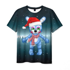 Мужская футболка 3D с принтом Five Nights At Freddy`s в Курске, 100% полиэфир | прямой крой, круглый вырез горловины, длина до линии бедер | fnaf | freddy | бонни | медведь | мишка | фнаф | фокси | фредди