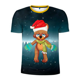 Мужская футболка 3D спортивная с принтом Five Nights At Freddy`s в Курске, 100% полиэстер с улучшенными характеристиками | приталенный силуэт, круглая горловина, широкие плечи, сужается к линии бедра | fnaf | freddy | бонни | медведь | мишка | фнаф | фокси | фредди