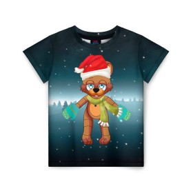 Детская футболка 3D с принтом Five Nights At Freddy`s в Курске, 100% гипоаллергенный полиэфир | прямой крой, круглый вырез горловины, длина до линии бедер, чуть спущенное плечо, ткань немного тянется | fnaf | freddy | бонни | медведь | мишка | фнаф | фокси | фредди