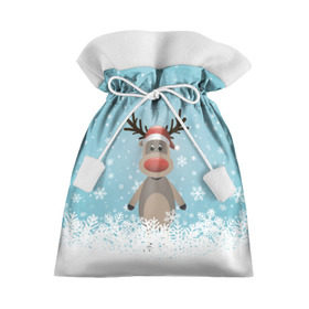 Подарочный 3D мешок с принтом Рудольф в Курске, 100% полиэстер | Размер: 29*39 см | ангел | ёлка | ель | зима | колокольчик | нг | новый год | олень | рождество | санта | снег