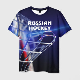 Мужская футболка 3D с принтом Русский хоккей в Курске, 100% полиэфир | прямой крой, круглый вырез горловины, длина до линии бедер | Тематика изображения на принте: hockey | red machine | красная машина | кхл | русский | сборная россии | хоккей | шайба