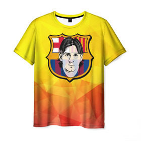 Мужская футболка 3D с принтом Месси - Барселона в Курске, 100% полиэфир | прямой крой, круглый вырез горловины, длина до линии бедер | barselona | messi | аргентина | барселона | испания | месси | футбол