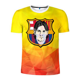 Мужская футболка 3D спортивная с принтом Месси - Барселона в Курске, 100% полиэстер с улучшенными характеристиками | приталенный силуэт, круглая горловина, широкие плечи, сужается к линии бедра | barselona | messi | аргентина | барселона | испания | месси | футбол
