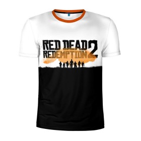 Мужская футболка 3D спортивная с принтом Red Dead Redemption 2 в Курске, 100% полиэстер с улучшенными характеристиками | приталенный силуэт, круглая горловина, широкие плечи, сужается к линии бедра | rdr | rdr2 | red dead redemption 2 | rockstar | дикий запад | ковбои