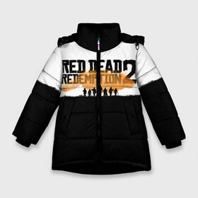Зимняя куртка для девочек 3D с принтом Red Dead Redemption 2 в Курске, ткань верха — 100% полиэстер; подклад — 100% полиэстер, утеплитель — 100% полиэстер. | длина ниже бедра, удлиненная спинка, воротник стойка и отстегивающийся капюшон. Есть боковые карманы с листочкой на кнопках, утяжки по низу изделия и внутренний карман на молнии. 

Предусмотрены светоотражающий принт на спинке, радужный светоотражающий элемент на пуллере молнии и на резинке для утяжки. | rdr | rdr2 | red dead redemption 2 | rockstar | дикий запад | ковбои