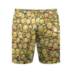 Мужские шорты 3D спортивные с принтом Смайлики. Стикербомбинг в Курске,  |  | emoji | желтый | мем | смайл | стикербомбинг | текстура | улыбка | эмодзи