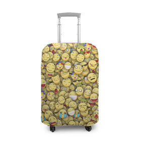 Чехол для чемодана 3D с принтом Смайлики. Стикербомбинг в Курске, 86% полиэфир, 14% спандекс | двустороннее нанесение принта, прорези для ручек и колес | emoji | желтый | мем | смайл | стикербомбинг | текстура | улыбка | эмодзи