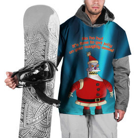 Накидка на куртку 3D с принтом Робот Санта в Курске, 100% полиэстер |  | futurama | зима | мультфильм | новый год | рождество | футурама