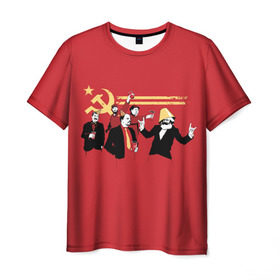 Мужская футболка 3D с принтом Back in the USSR в Курске, 100% полиэфир | прямой крой, круглый вырез горловины, длина до линии бедер | гевара | ленин | ретро | советский | союз | ссср | сталин | че