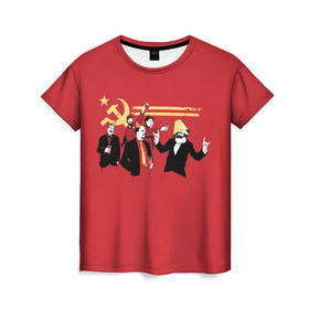 Женская футболка 3D с принтом Back in the USSR в Курске, 100% полиэфир ( синтетическое хлопкоподобное полотно) | прямой крой, круглый вырез горловины, длина до линии бедер | гевара | ленин | ретро | советский | союз | ссср | сталин | че