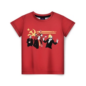 Детская футболка 3D с принтом Back in the USSR в Курске, 100% гипоаллергенный полиэфир | прямой крой, круглый вырез горловины, длина до линии бедер, чуть спущенное плечо, ткань немного тянется | гевара | ленин | ретро | советский | союз | ссср | сталин | че