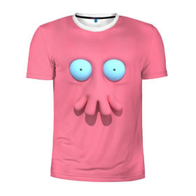 Мужская футболка 3D спортивная с принтом Доктор Зойдберг в Курске, 100% полиэстер с улучшенными характеристиками | приталенный силуэт, круглая горловина, широкие плечи, сужается к линии бедра | будущее | врач | краб | лицо | розовый | фантастика | футурама | щупальца