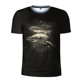Мужская футболка 3D спортивная с принтом Cosmic Shark в Курске, 100% полиэстер с улучшенными характеристиками | приталенный силуэт, круглая горловина, широкие плечи, сужается к линии бедра | space | галактика | космос | рыба