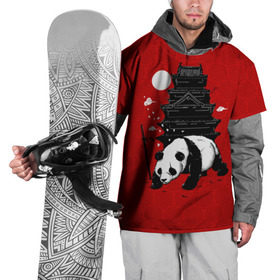 Накидка на куртку 3D с принтом Panda Warrior в Курске, 100% полиэстер |  | japan | panda | панда